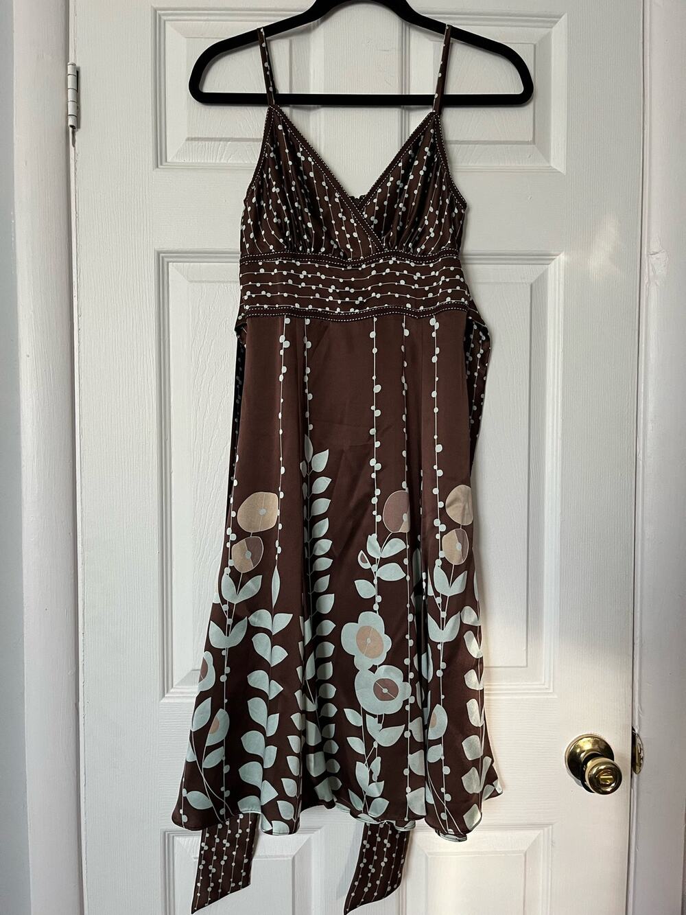 Ted Baker Satin Flower Print Dress - Size 4